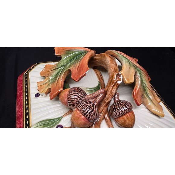 Vintage Fitz & Floyd Classics Equestrian Collection Octagon Box w Lid Fall Decor - Picture 6 of 11